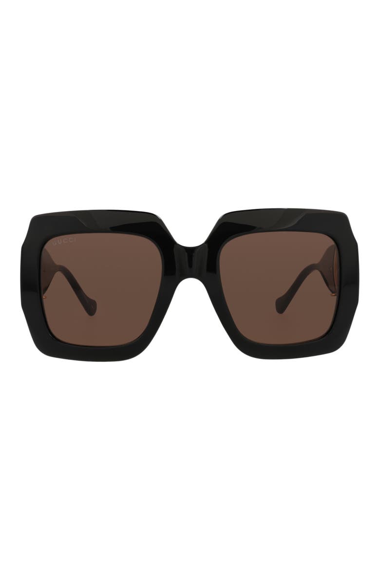 54mm Square Sunglasses, Main, color, BLACK BLACK BROWN