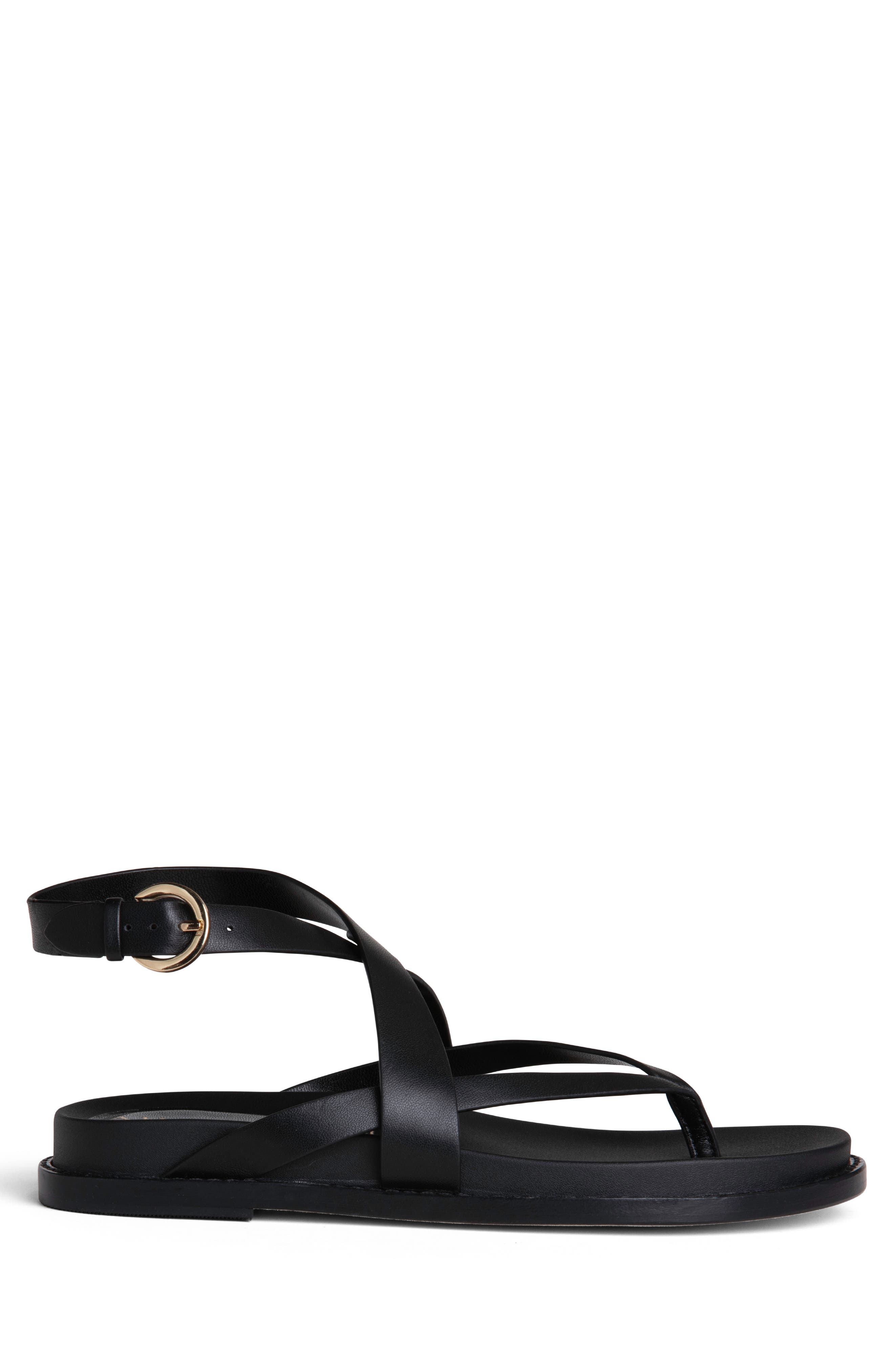 Allegra James Elise Leather Flat Sandal, Main, color, 