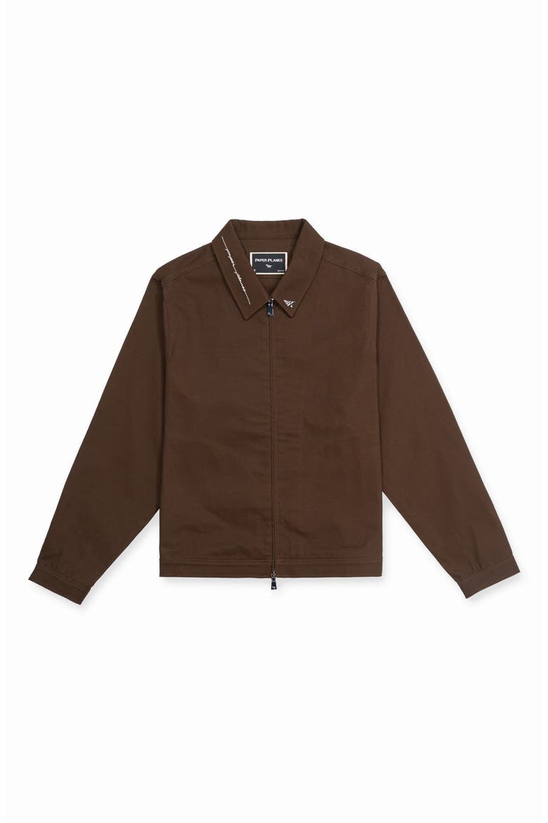 Script Logo Cotton Canvas Jacket, Main, color, BROWN