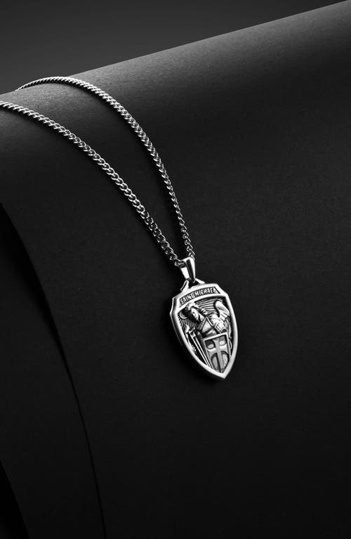 Vincero St. Michael Shield Pendant Necklace In Metallic