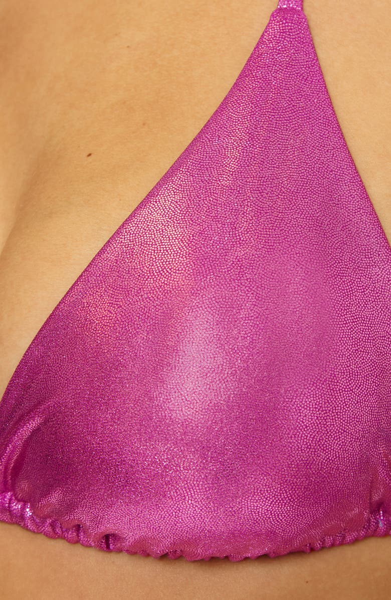 Becca Liquid Metal Triangle Bikini Top, Alternate, color, Hibiscus