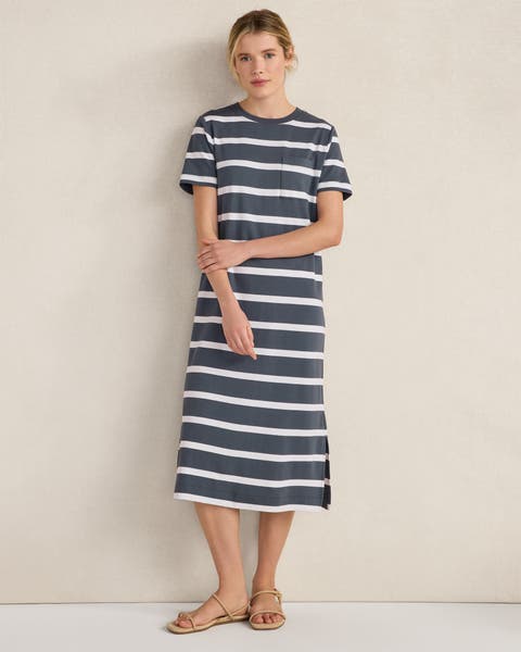 Organic Cotton Interlock Striped Short Sleeve Dress