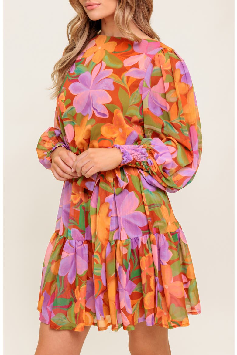 Long Sleeve Minidress, Alternate, color, RUST