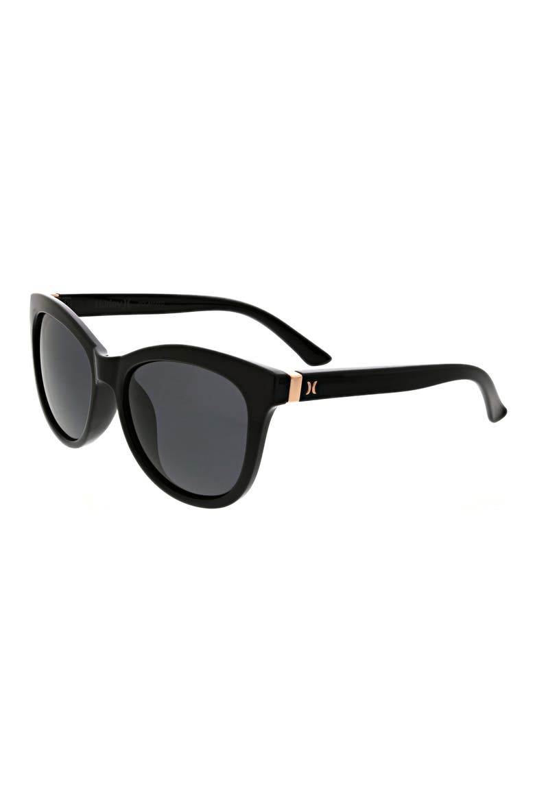 54mm Butterfly Polarized Sunglasses, Alternate, color, BLACK