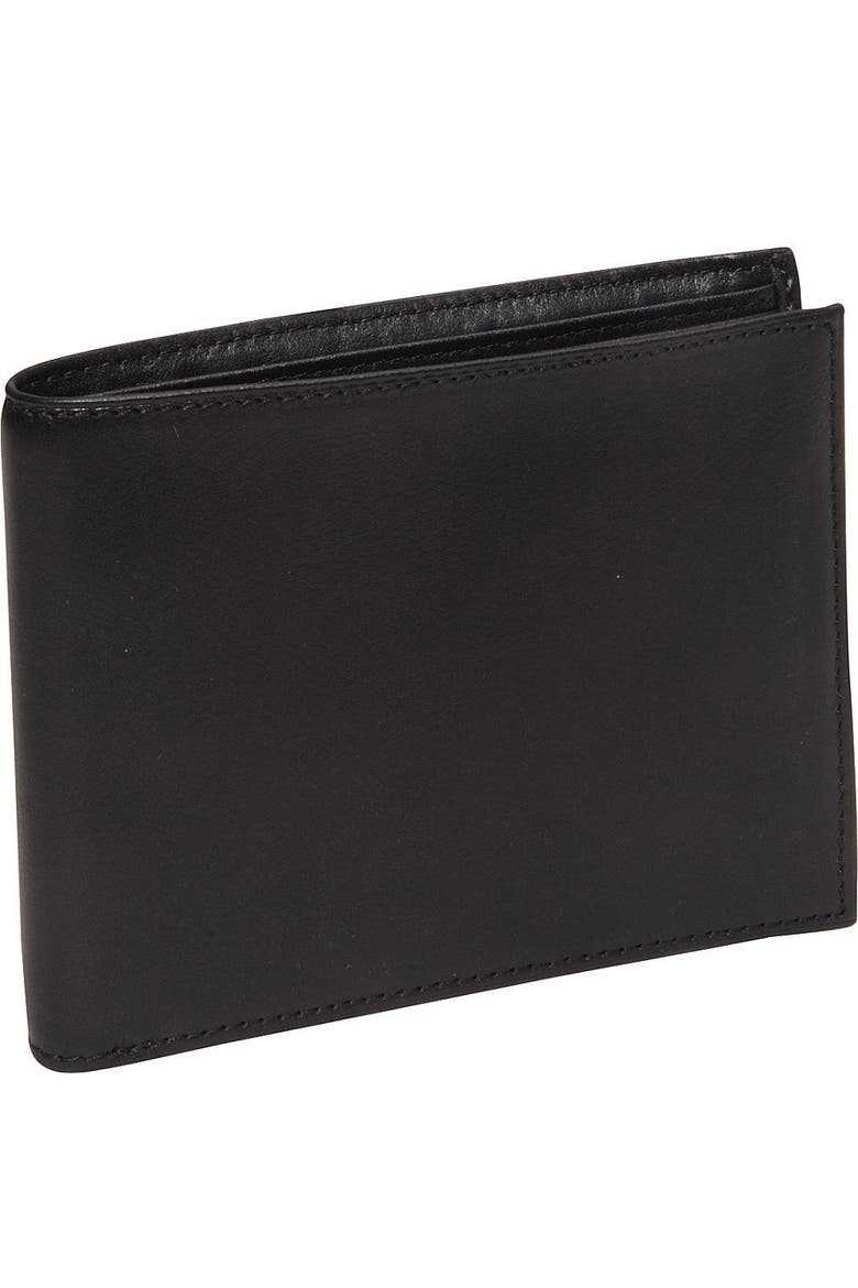 Nappa Vitello Bifold Wallet With Card/ID Flap, Alternate, color, Black