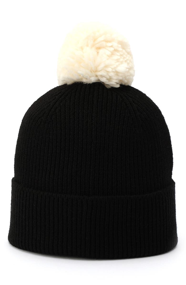 COACH Logo Script Pompom Beanie, Alternate, color,