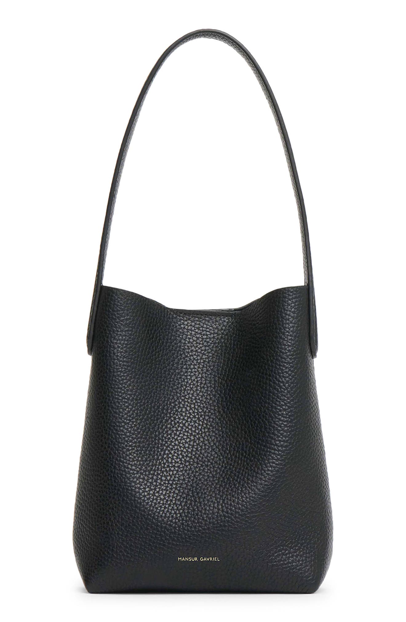 Mansur Gavriel Mini Everyday Cabas Leather Hobo Bag, Main, color, Black
