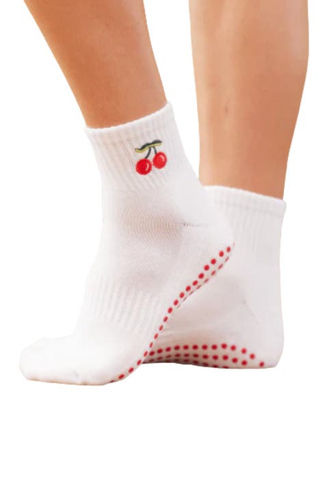 Cherry Ankle Grip Socks