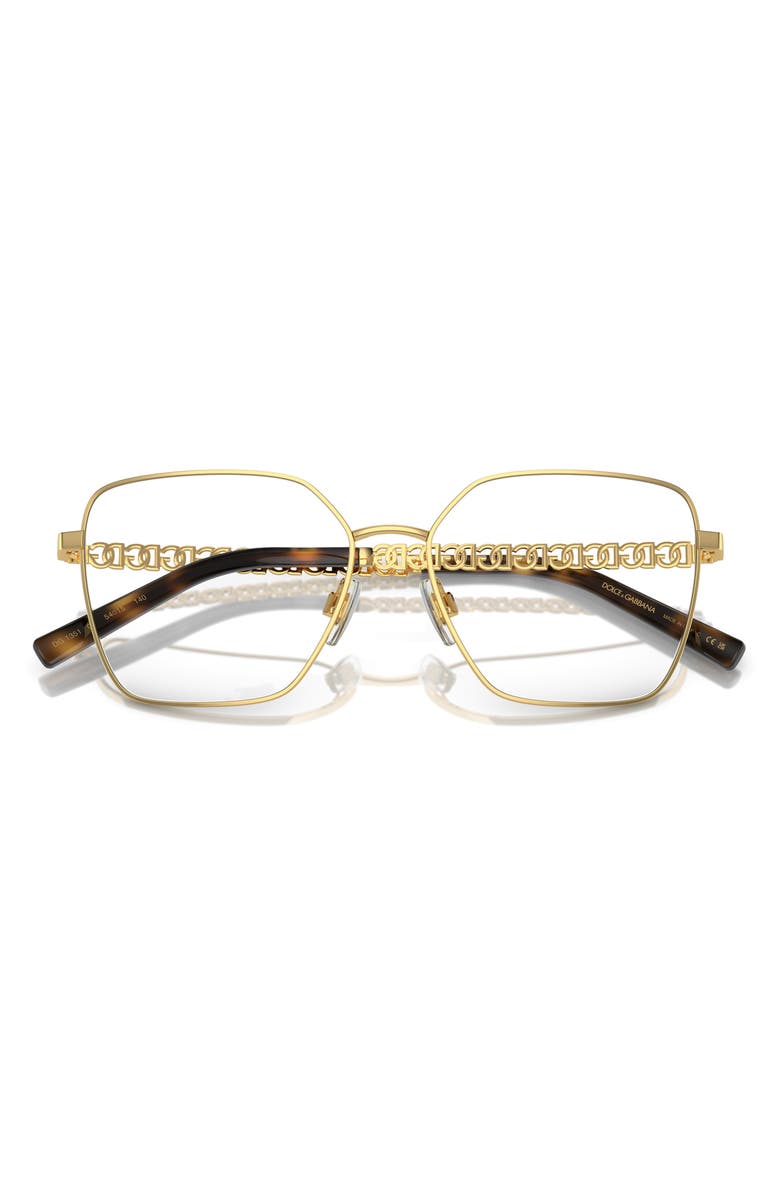 Dolce&Gabbana 56mm Square Optical Glasses, Alternate, color, Gold / Demo Lens