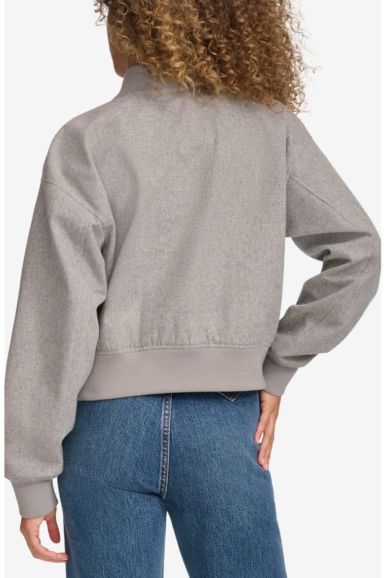 Faux Shearling Bomber Jacket, Alternate, color, HEATHER GREY
