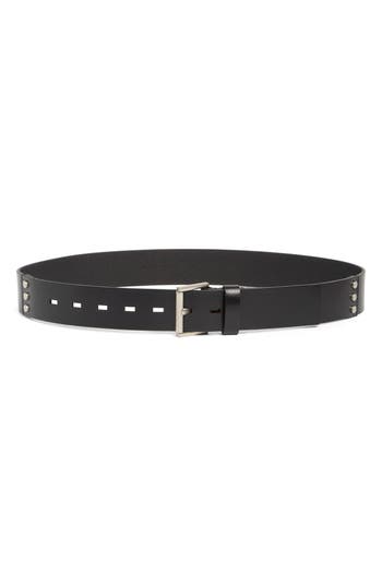ALLSAINTS ALLSAINTS GEOMETRIC EYELET LEATHER BELT 