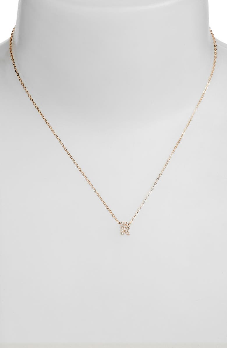 Nadri Initial Pendant Necklace, Alternate, color, R Rose Gold