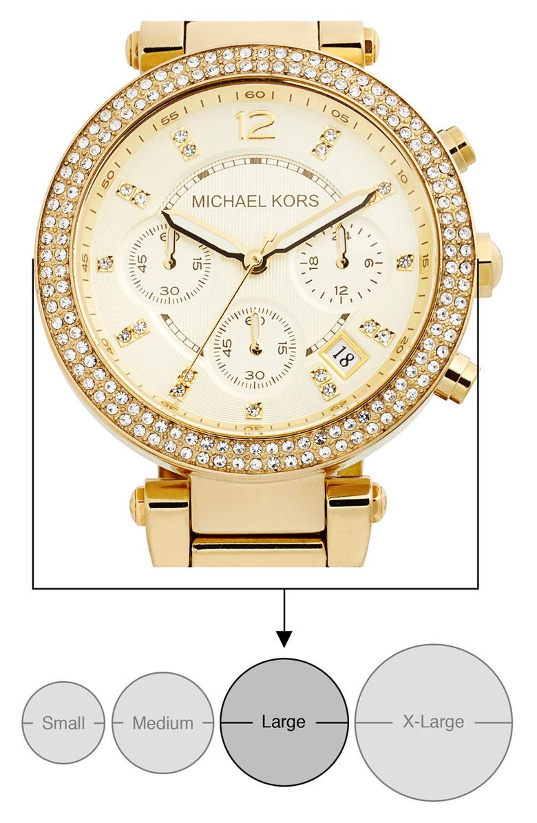 Michael Kors 'Parker' Chronograph Bracelet Watch, 39mm, Alternate, color, Gold