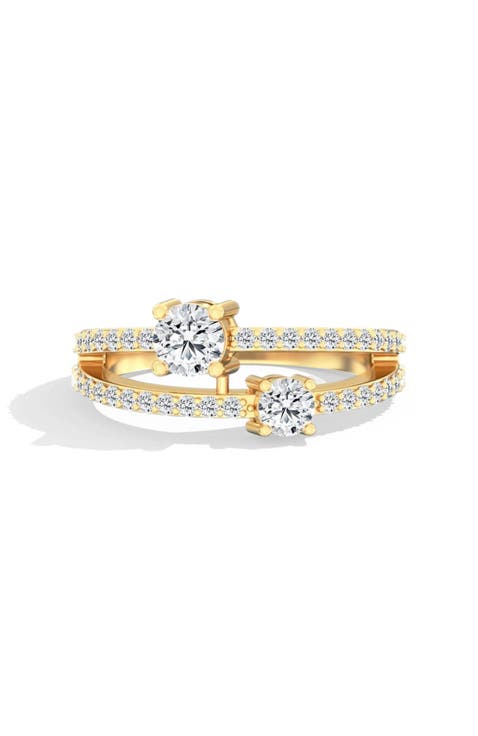 Orbit Two Stone Lab Diamond Ring in 14K