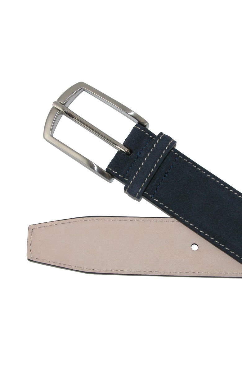 CrookhornDavis Men's Monza Suede Belt with Contrast Stitch, Alternate, color, Black