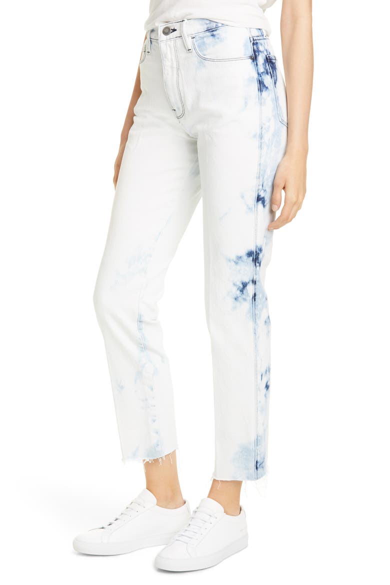 Le Sylvie High Waist Ankle Raw Hem Straight Leg Jeans, Alternate, color, SIGHTGLASS
