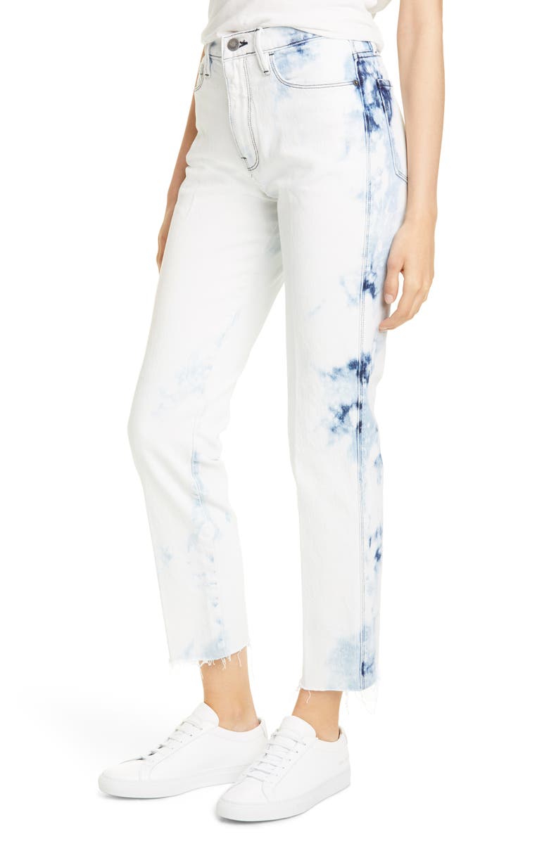 FRAME Le Sylvie High Waist Ankle Raw Hem Straight Leg Jeans, Alternate, color,