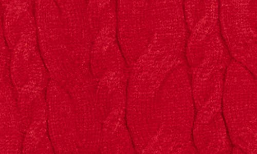 Cyrus Cable Knit Crop Cardigan In Red