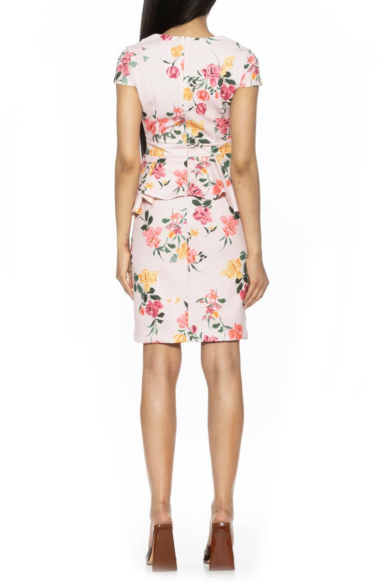Alexia Admor Willow V-Neck Cap Sleeve Sheath Dress, Alternate, color, Blush Floral