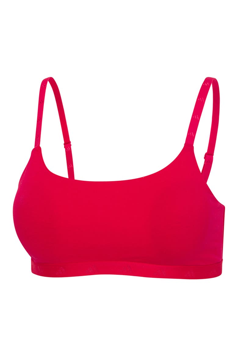 Essentials Cotton Blend Scoop Bralette, Alternate, color, PURE RUBY