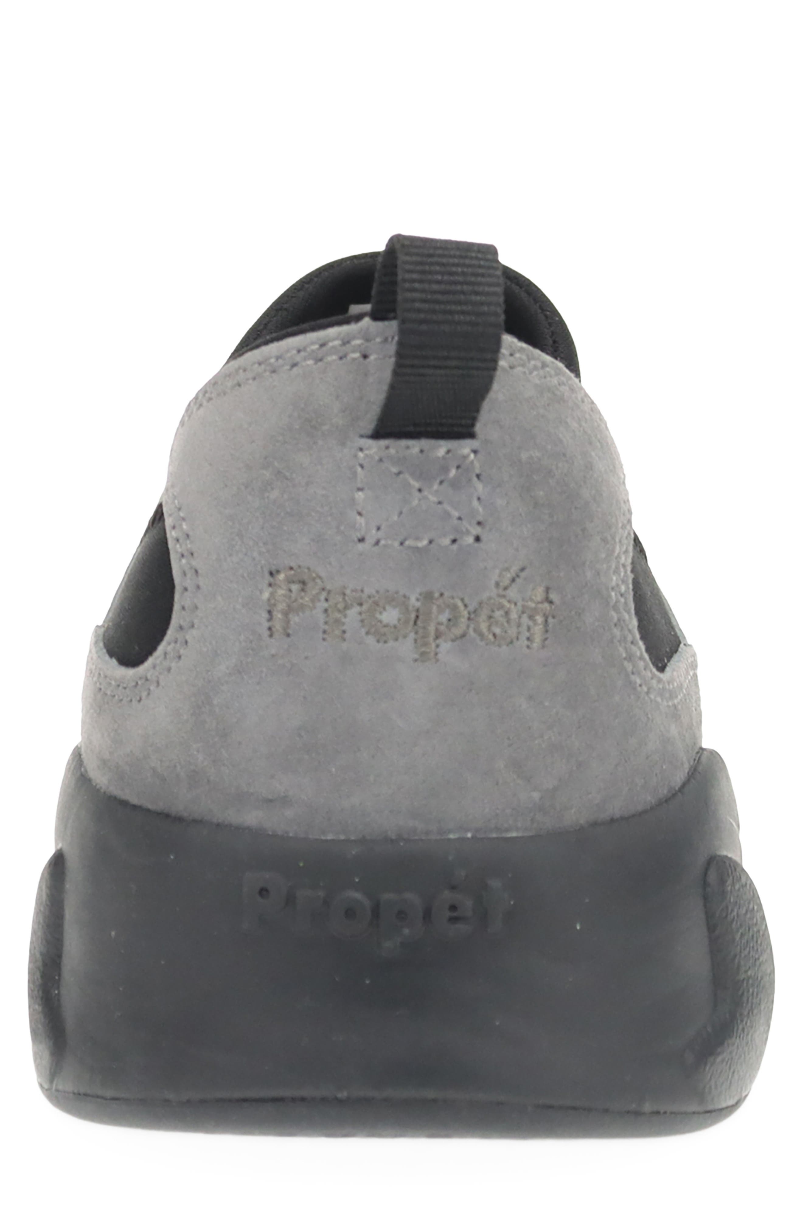 Stability Leather Slip On, Alternate, color, DARK GREY