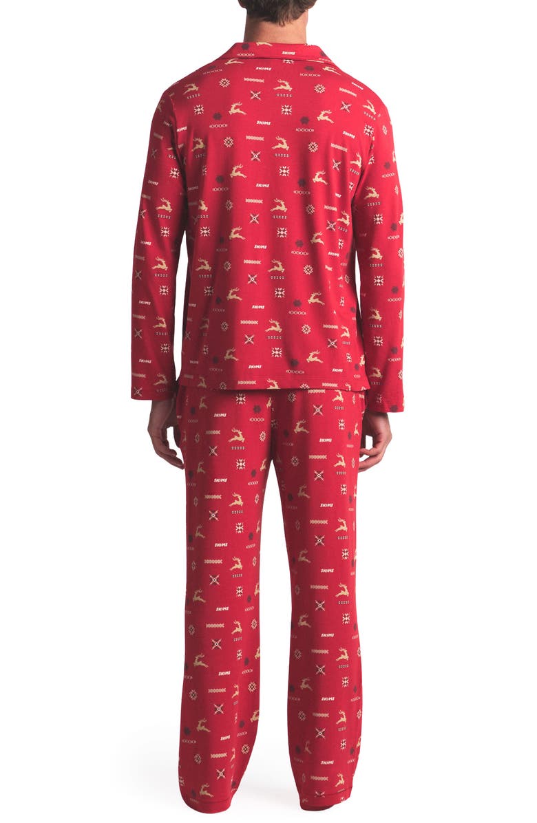 SKIMS Jersey Pajamas, Alternate, color, Cranberry Vintage Deer Print