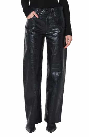 Arc Croc-Embossed Faux Leather Pants
