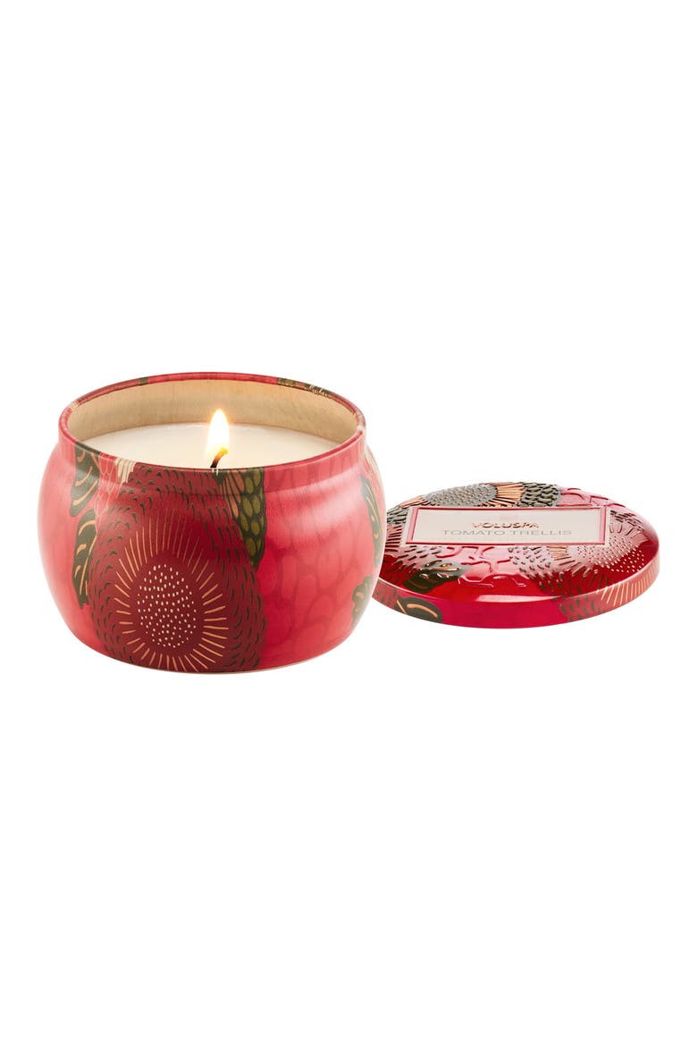 Tomato Trellis Mini Tin Candle, Main, color, TOMATO TRELLIS