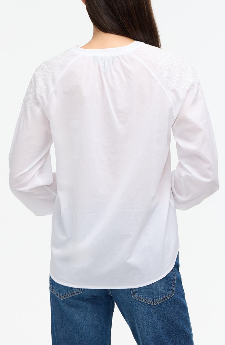 Ellen Tracy Voile Embroidered Cotton Popover Top, Alternate, color,