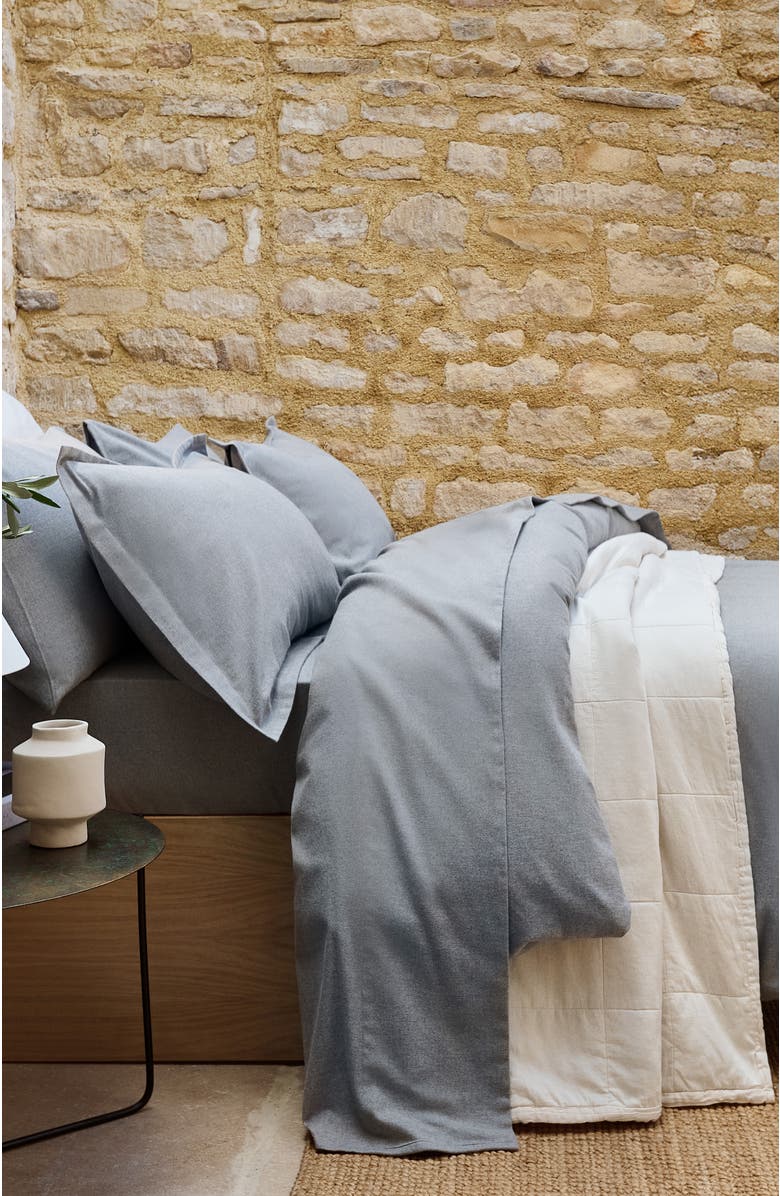 CHRISTY Flannel Marl Brushed Cotton Duvet Cover Sets, Alternate, color, Silver