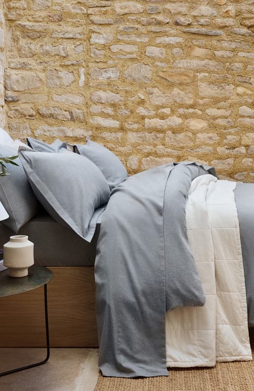 Christy Flannel Marl Brushed Cotton Duvet Cover Sets In Silver