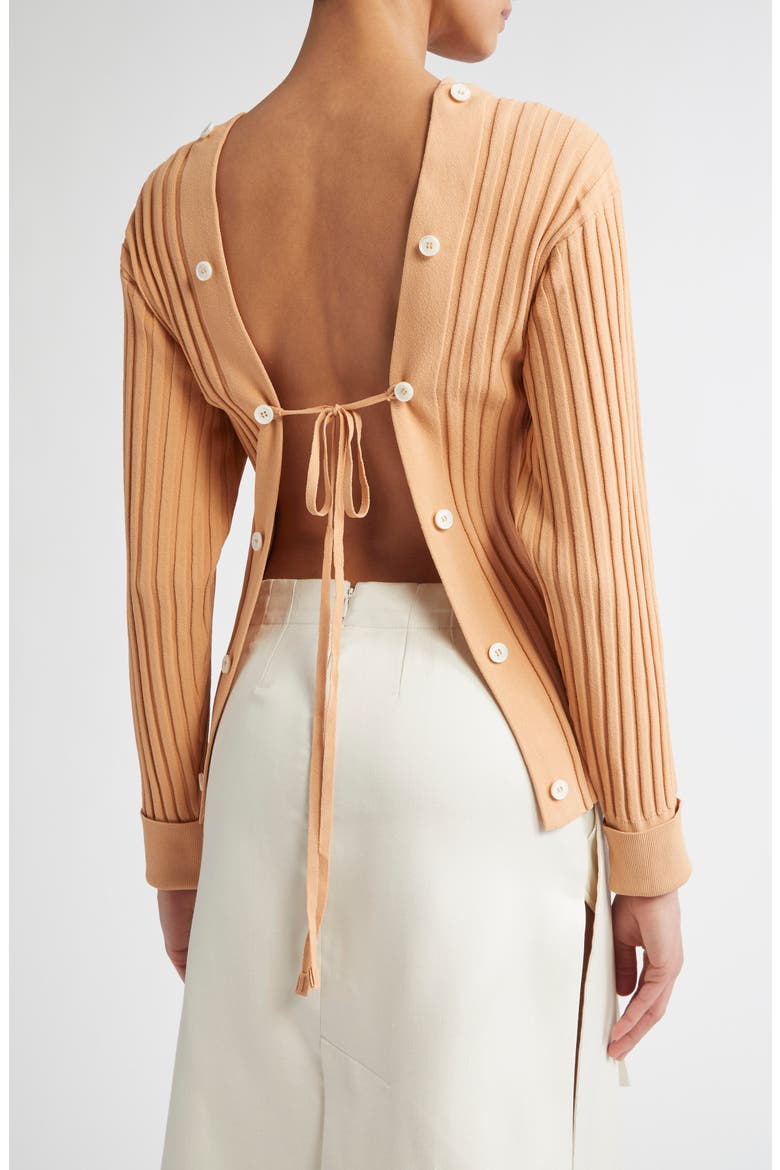 Button Rib Sweater, Alternate, color, BEIGE