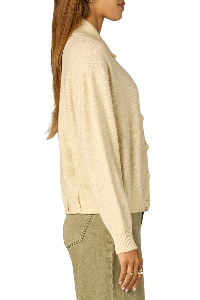 Collared Snap Front Cardigan, Alternate, color, CREAM