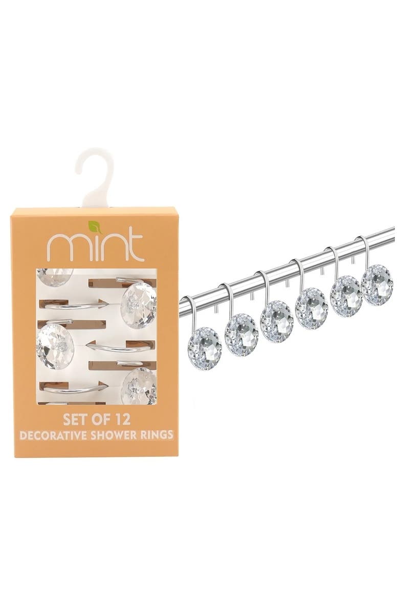 12-Piece Decorative Shower Curtain Rings Set, Alternate, color, N/A