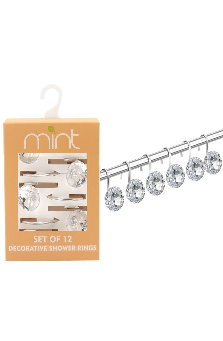 J AND V TEXTILES 12-Piece Decorative Shower Curtain Rings Set, Alternate, color, N/A