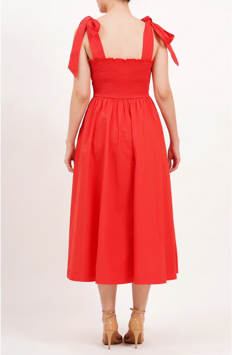 Leota Penelope Bow Dress Poppy Red, Alternate, color, Poppy Red