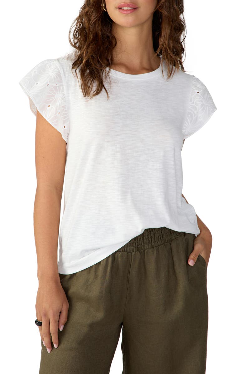 Sanctuary Style Me Up Flutter Sleeve T-Shirt, Main, color, 