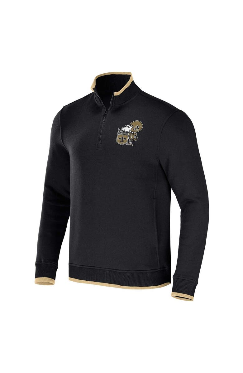 NFL X DARIUS RUCKER Men's NFL x Darius Rucker Collection by Fanatics Black New Orleans Saints Logo Quarter-Zip Top, Alternate, color, Black