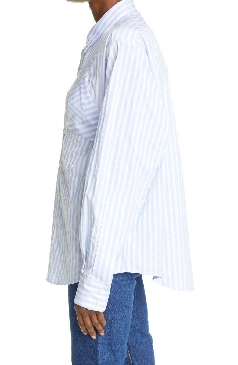 Vaquera Built-In Bra Stripe Button-Up Shirt, Alternate, color, 