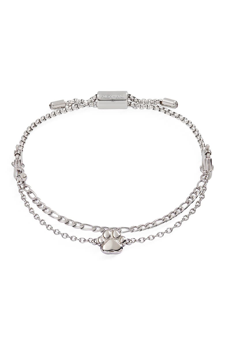 Alex and Ani Paw Stranded Bracelet Set, Main, color, Silver