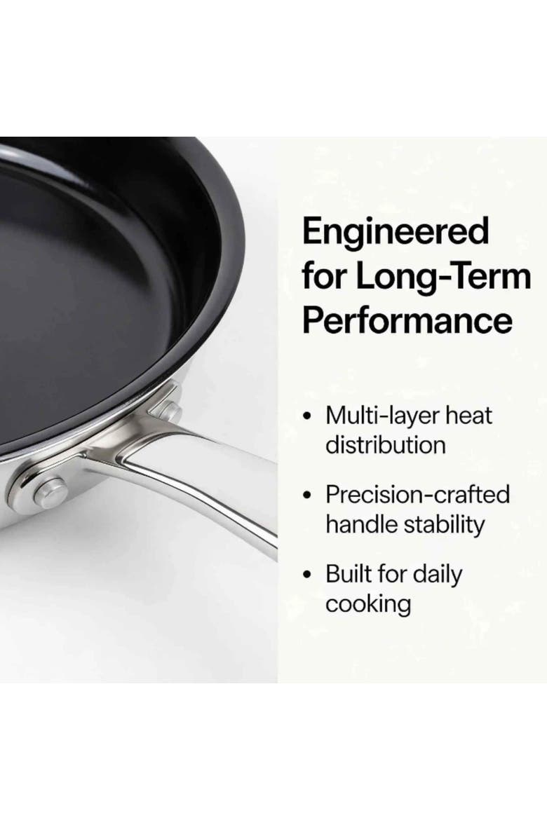Maestro 3‑Piece Nonstick Stainless Steel Frying Pan Set, Alternate, color, Black