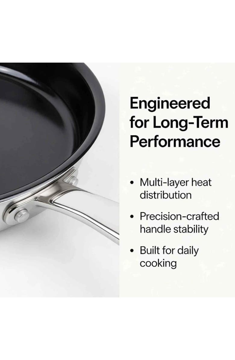 Alva Maestro 3‑Piece Nonstick Stainless Steel Frying Pan Set, Alternate, color, Black