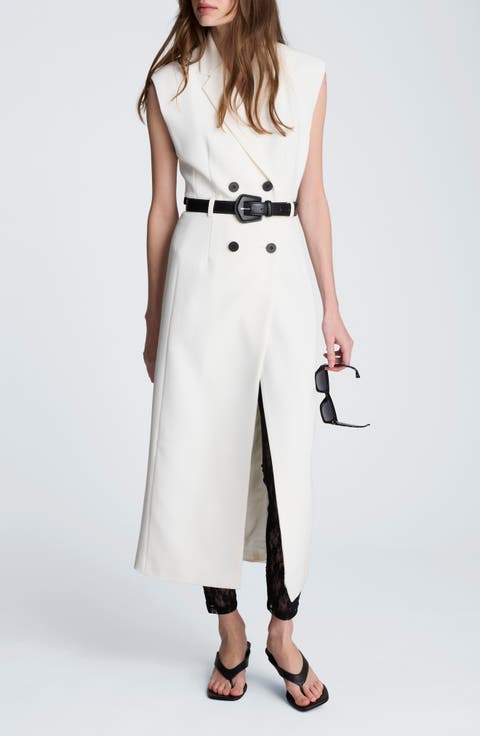 Double Breasted Midi Trench Dress