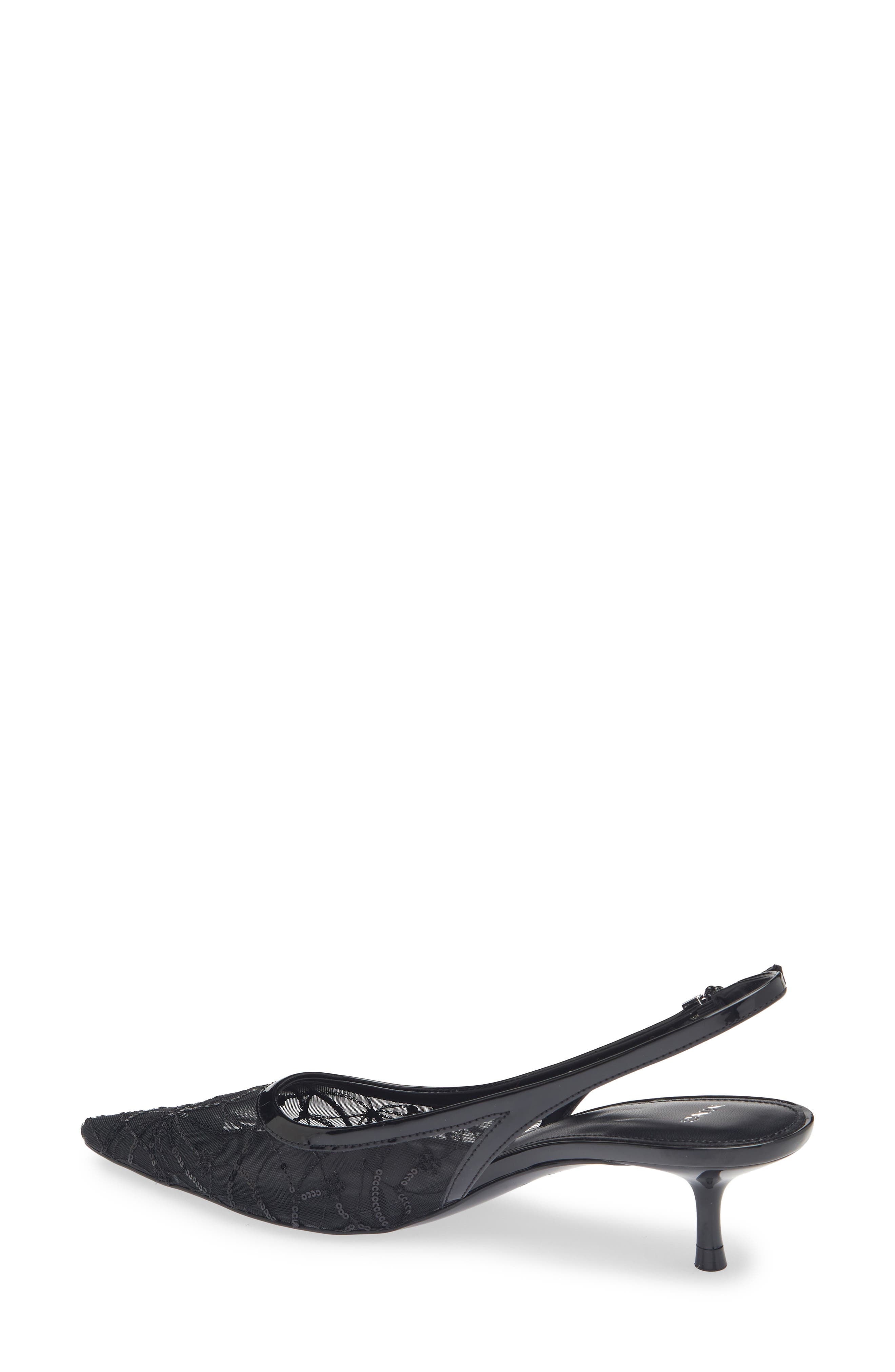 MANGO Lorio Slingback Kitten Heel Pump, Alternate, color, Black