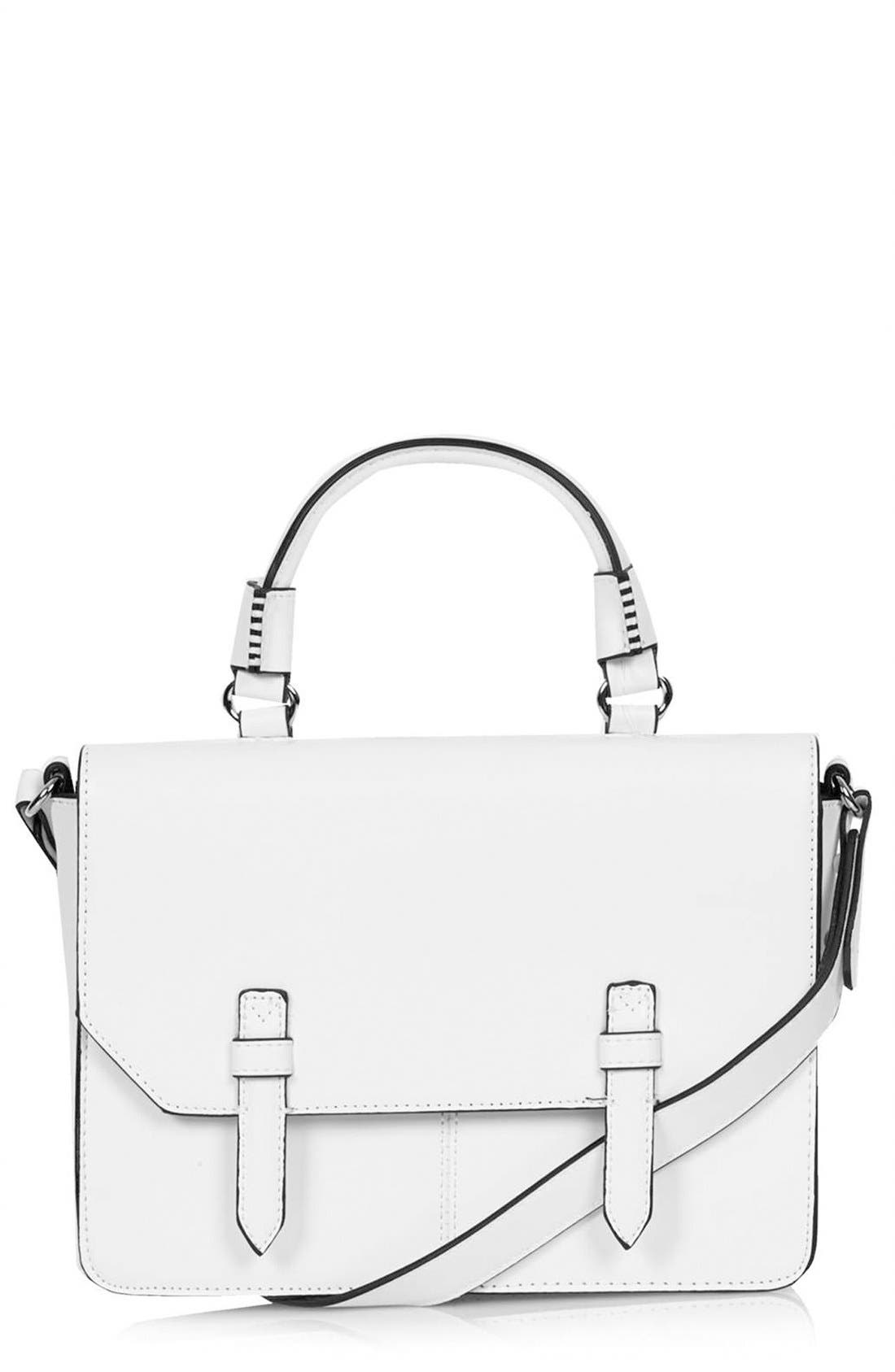 Medium Clean Satchel, Main, color, WHITE