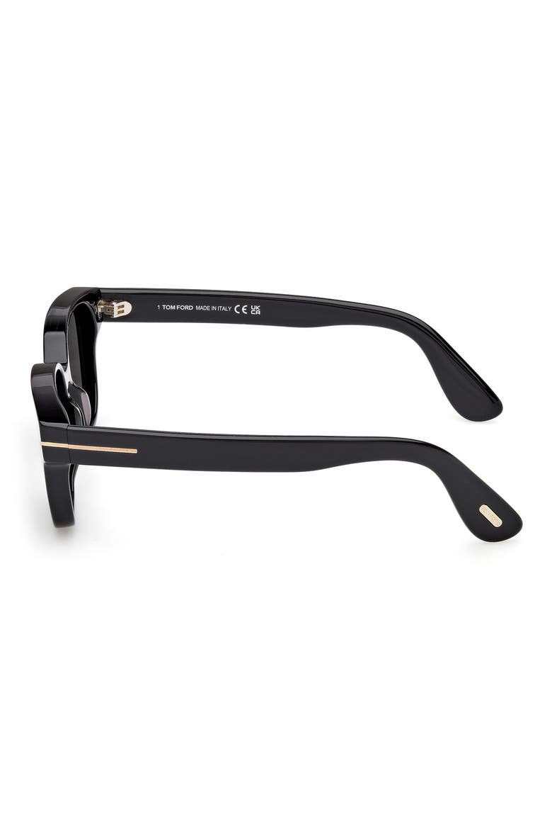 54mm Square Sunglasses, Alternate, color, SHINY BLACK / SMOKE
