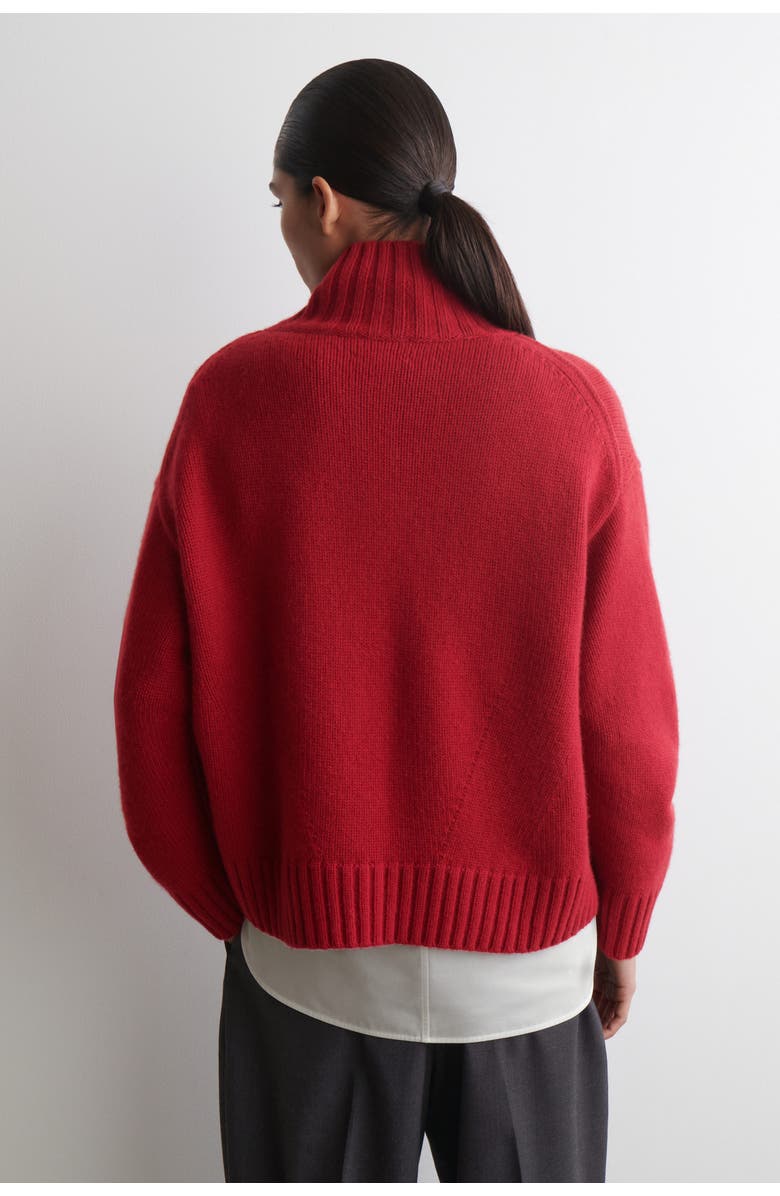 COS Cashmere Funnel-neck Jumper, Alternate, color, Red