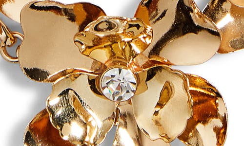 Carolina Herrera Crystal Embellished Metal Flower Necklace In Gold