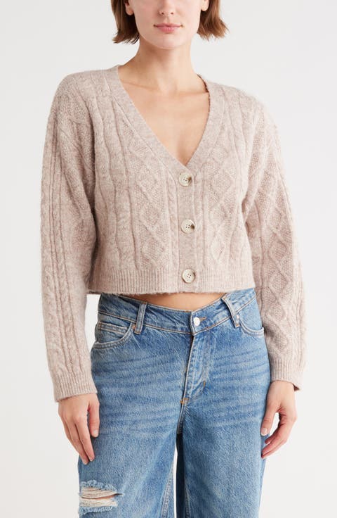 Cable Crop Cardigan