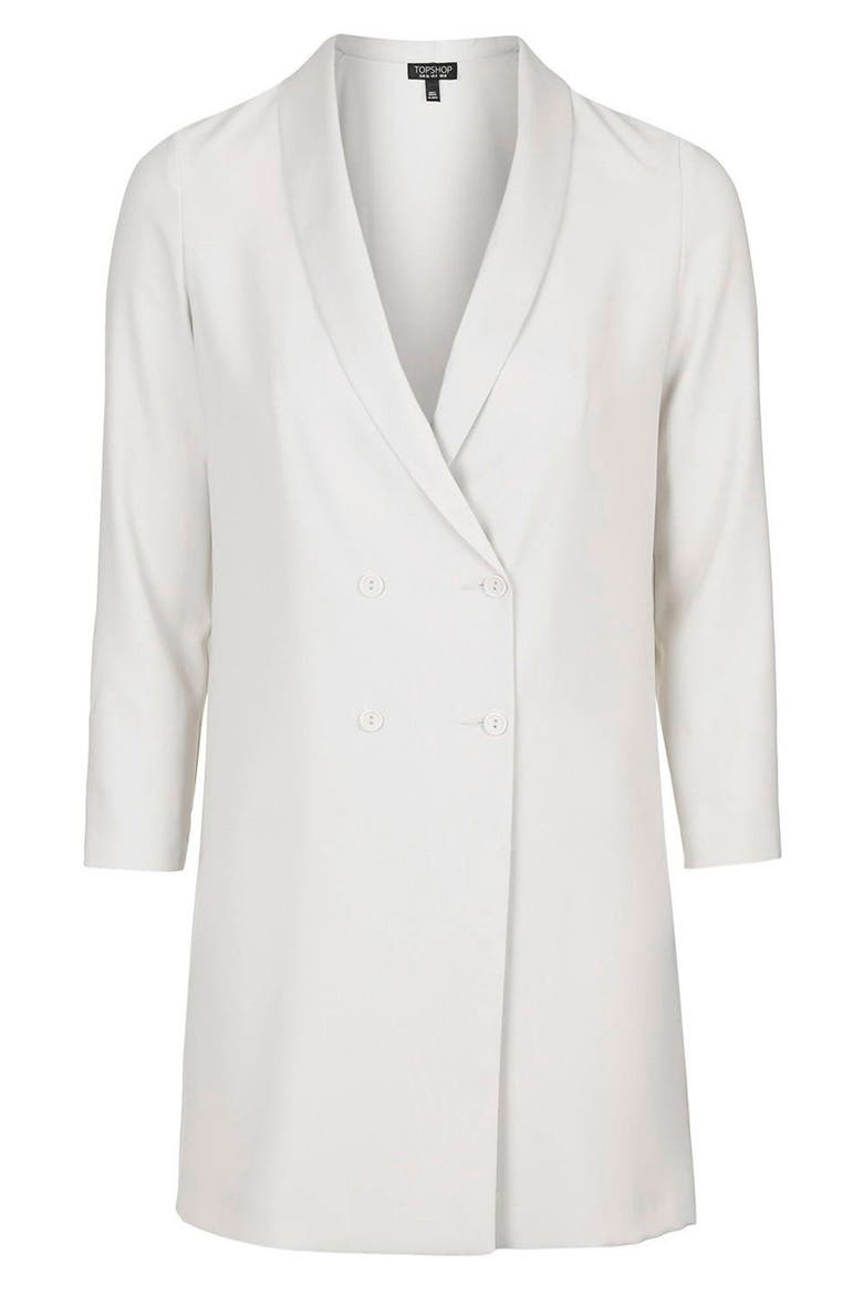 Slouchy Longline Blazer, Alternate, color, WHITE